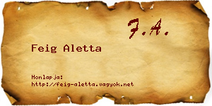 Feig Aletta névjegykártya